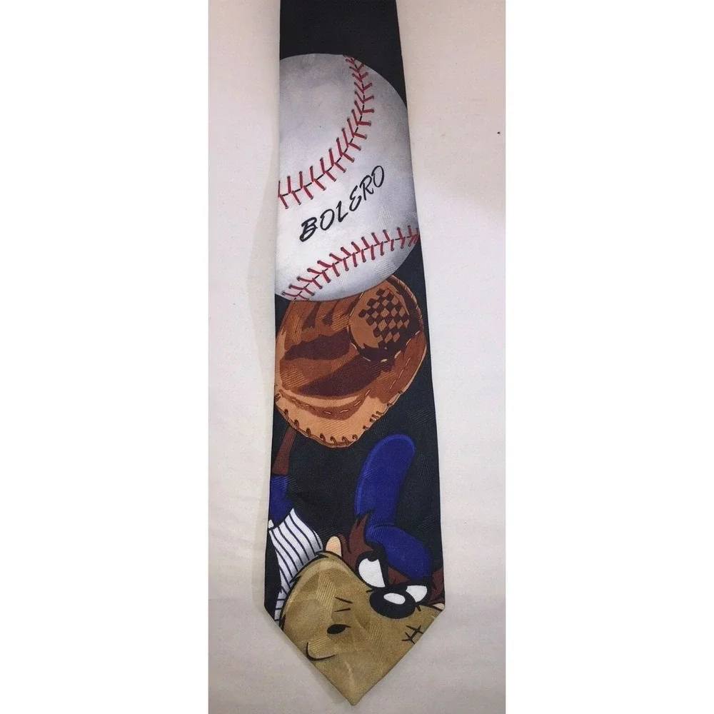 NOS‎ Vintage 1996 Looney Tunes Mania Tazmanian Devil Baseball Bolero Neck Tie